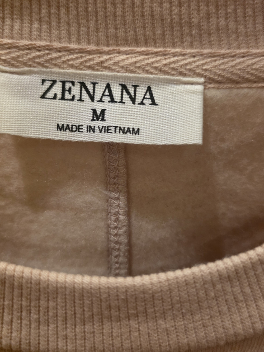 Zenana Outfitters Women's Crewneck Sweatshirt in Blush Tan - Picture 4 of 4
